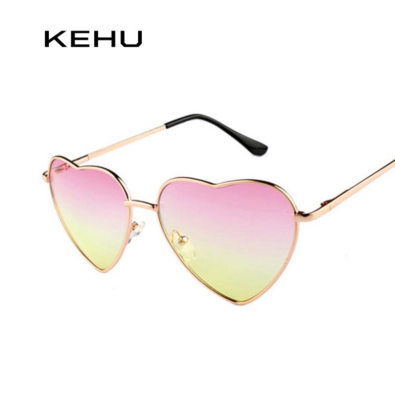 Herzförmige Sonnenbrille Frauen Metall Reflektierende Lenes Mode Sonnenbrille Männer Spiegel Oculos de Sol Neue