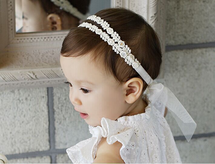 Lace Flower Headband For Baby Girls Kids Ribbon Bowknot Hairband Children Photo Props Princess Hair Bands Hair Accessories Hair Accessories For Short