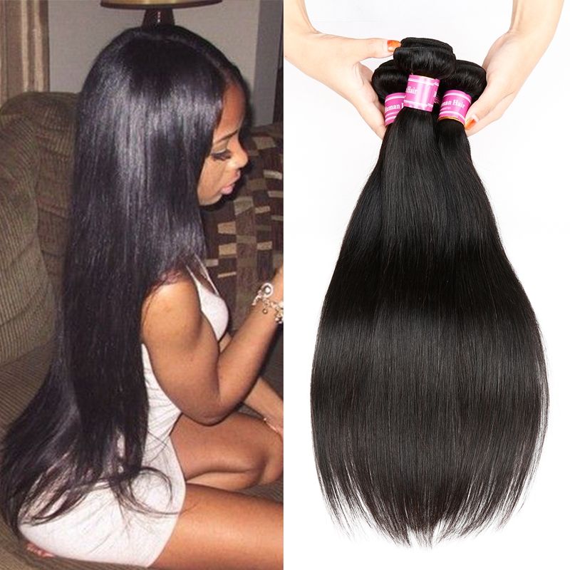 Cheap Straight Remy Human Hair Bundles Brazilian Silky Straight