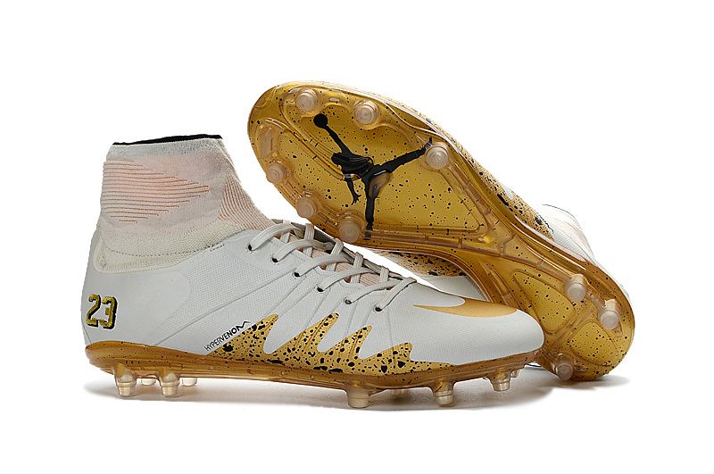 cobre fantasma Semicírculo Zapatos blancos altos del fútbol de la tapa FG de la mezcla de Neymar del  whitegold