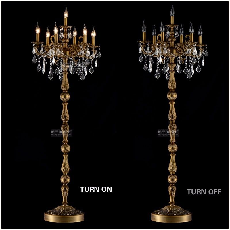 2020 Classic 7 Lights Crystal Floor Lamp Floor Stand Light