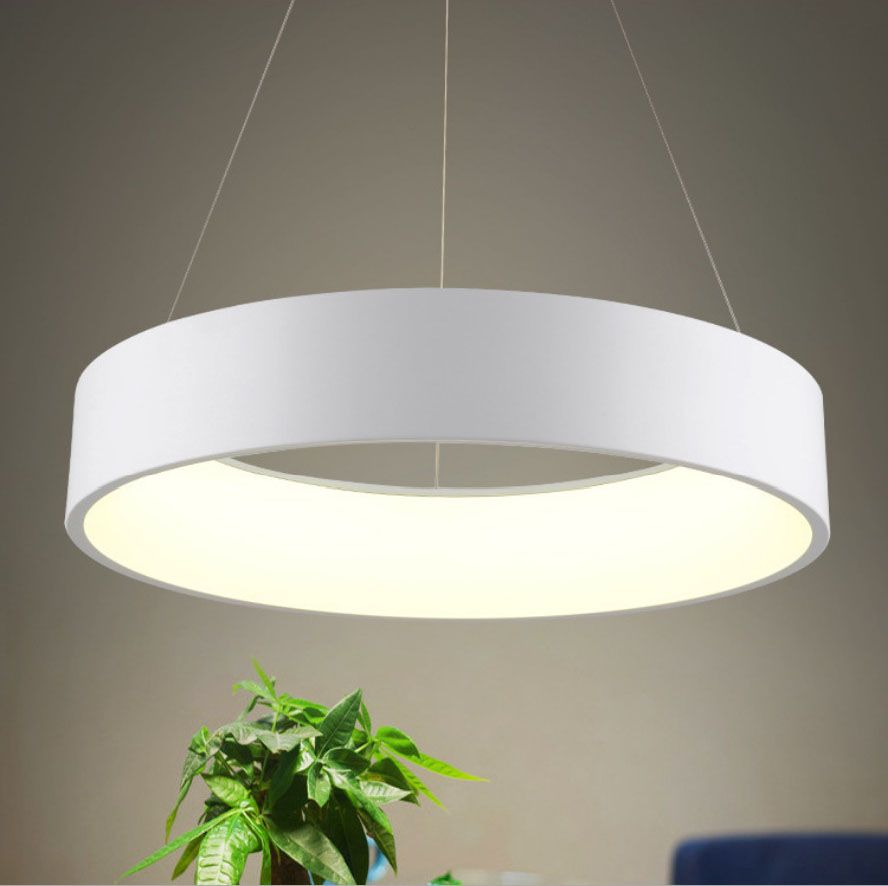 compre lampara colgante led redonda moderna es d45cm d60cm lampara de techo accesorio de iluminacion interior para sala de estar dormitorio comedor