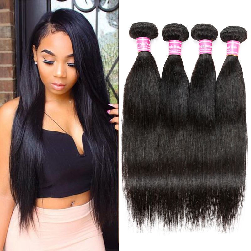 Cheap Virgin Peruvian Straight 100g Brazilian Straight Hair Weaves