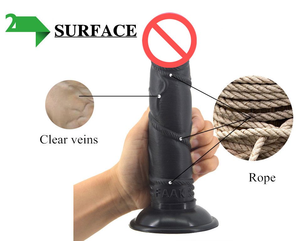 FAAK Unique Rope Veins Realistic Dildo Strong Suction Cup Black Solid  Vagina Anus Stimulate Adult Women Sex Toy Men Porn Shop UK 2019 From ...