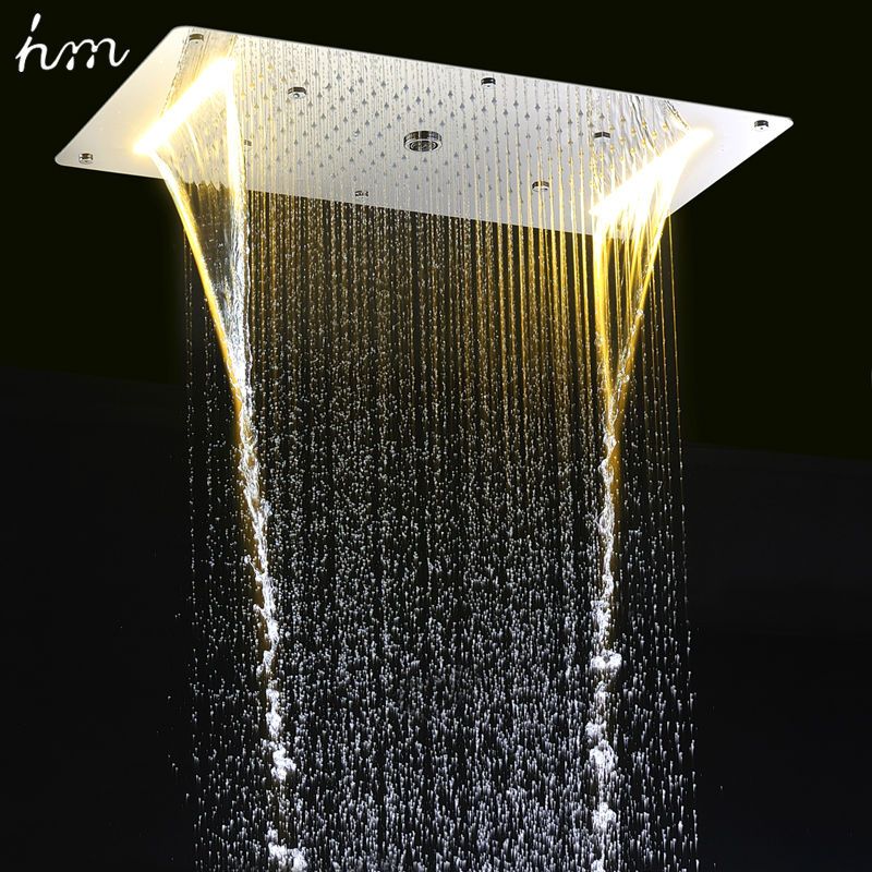 Hm 9 Function Led Shower Head Light Rain Shower 700x380mm Large