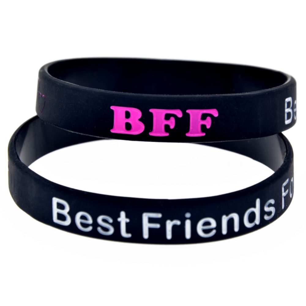 100pcs Debossed Bff أفضل الأصدقاء إلى الأبد معصمه المطاط سيليكون مثالي للاستخدام في أي فوائد هدية 2021 من Vickylzq 122 78ر س موبايل Dhgate