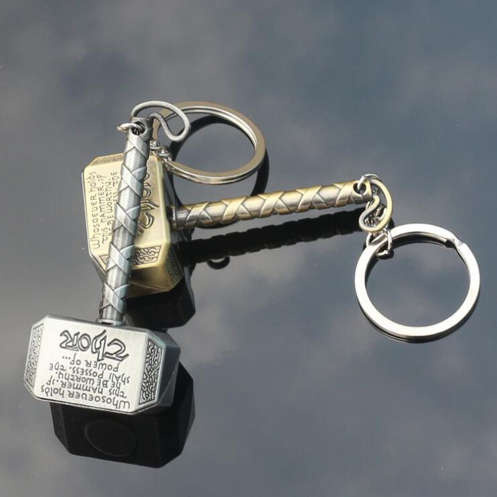 Creative Metal Boy Key Fob Chain Keyring The Avengers Thor Thor's Hammer Gift