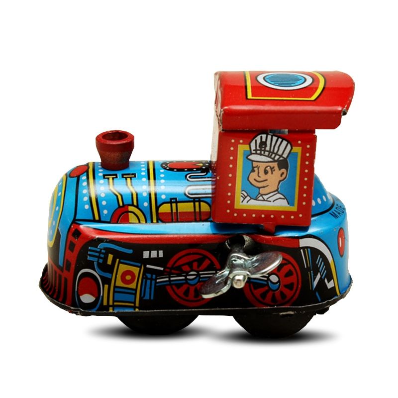 Retro Steam Train Reminiscence Children Vintage Wind Up Tin Toys TB