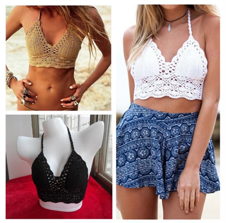 strapless crochet top