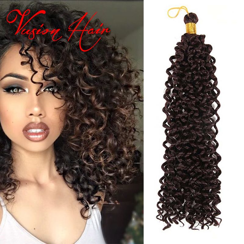 2019 Wholesale Freetress Crochet Braiding Curly Hair Extensions 14 Inch 30 Roots Pack Water Wave Bulk Hair Crochet Latch Hook Braiding Hair From