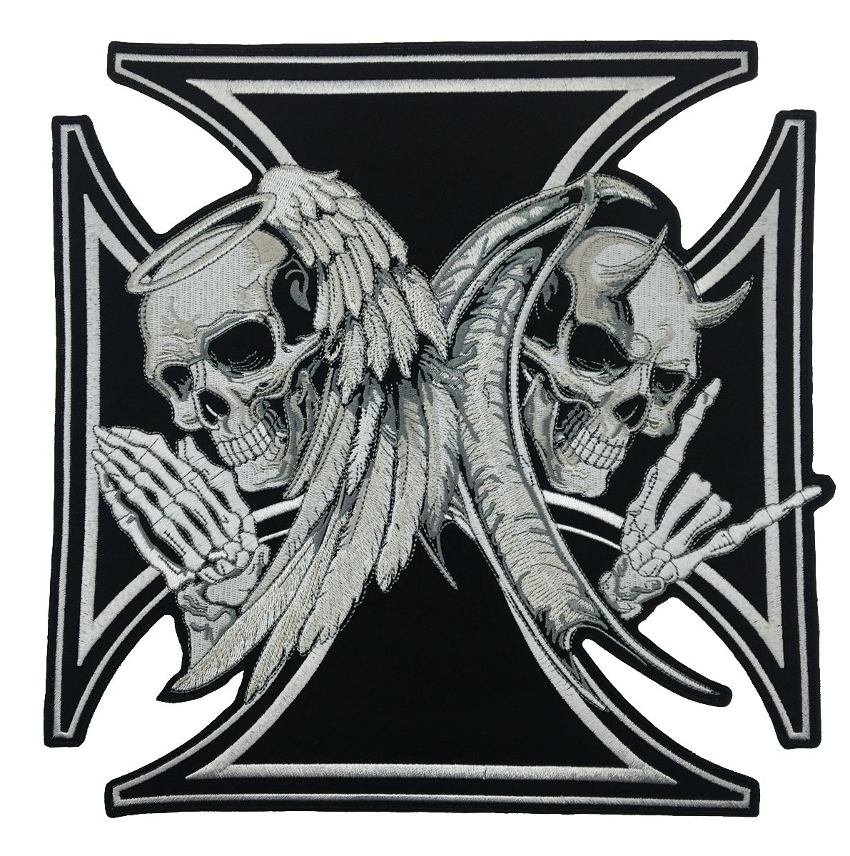 Croix de fer noir textile moto motard bandeau bandana