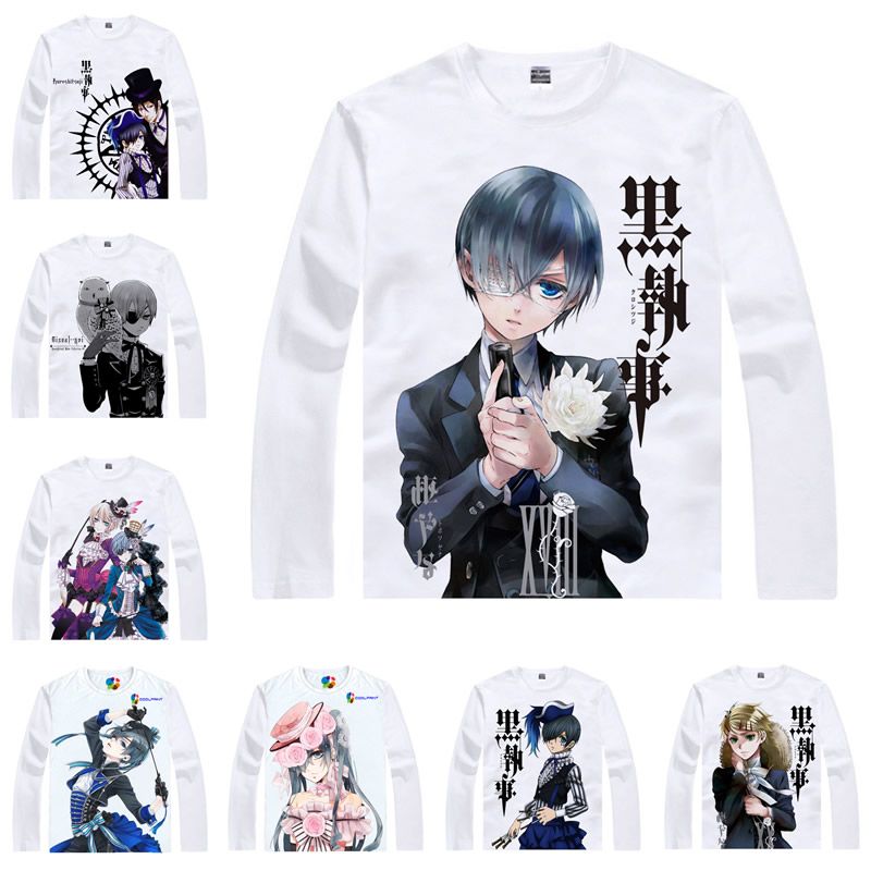 Japanese Anime Shirt Black Butler T Shirts Multi Style Long Sleeve