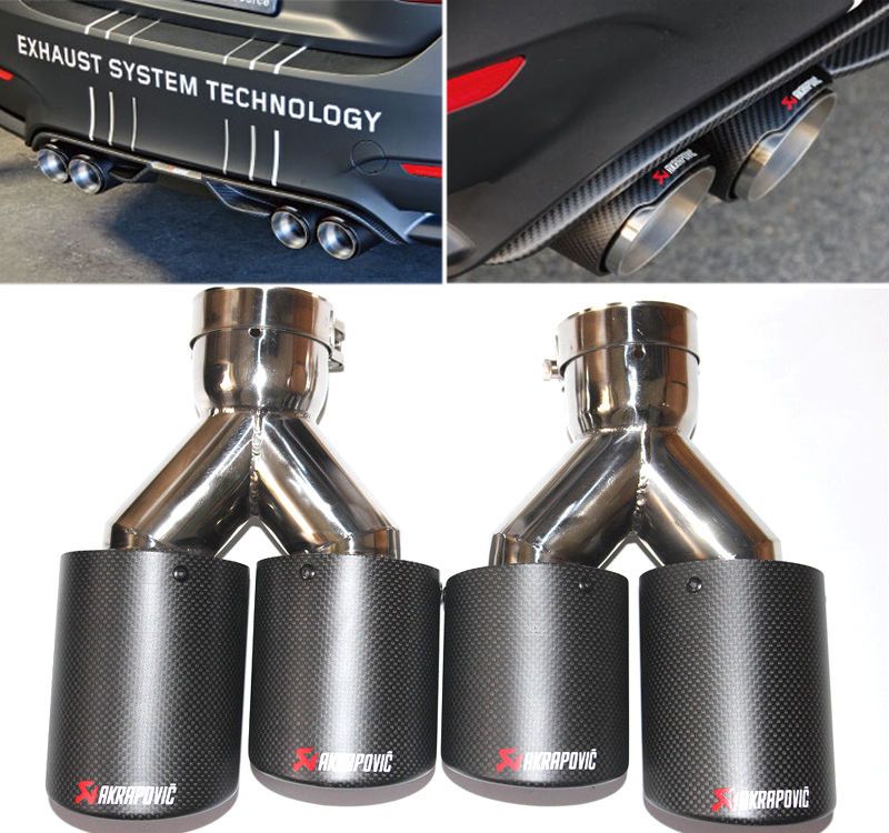 63mm ID//76mm OD Exhaust Tips Car Akrapovic Carbon Fiber Muffler Pipes 1pcs