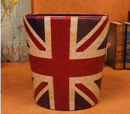 2pcs PU Leather Waste Storage Paper Dust Rubbish Bins Basket Bedroom Coffee
