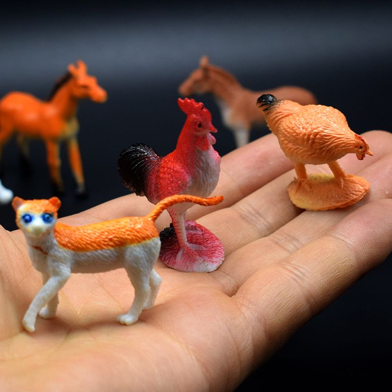 Compre 12 Unids Diferentes Tipos PVC Simulación Animales De Granja