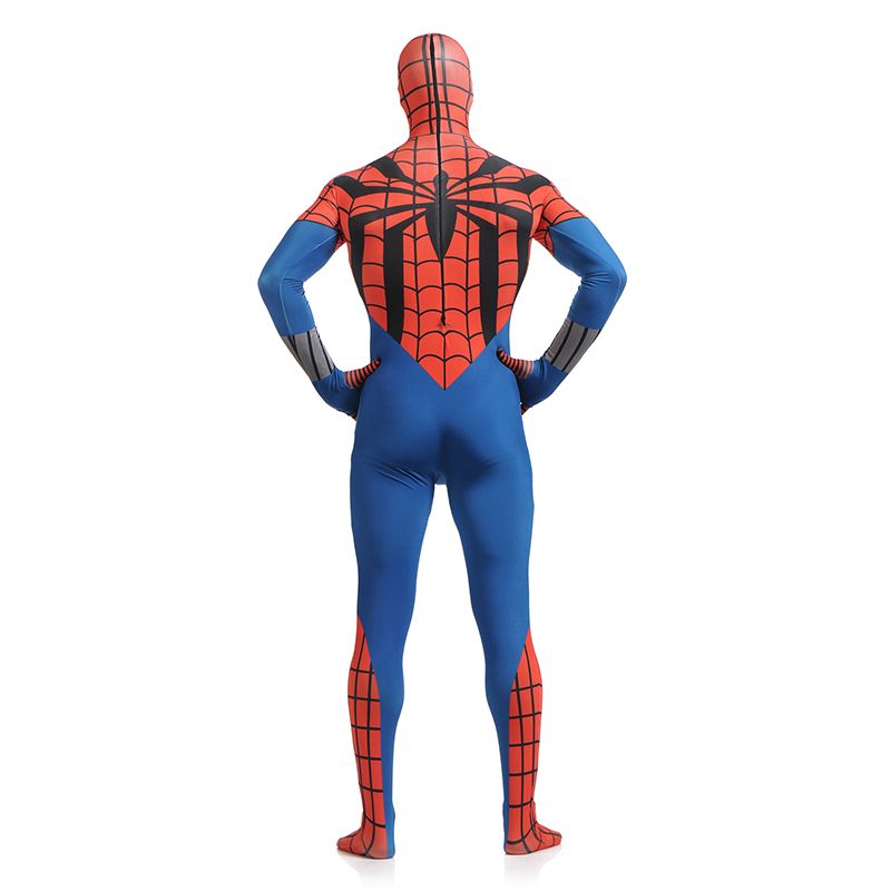 Halloween clásico rojo y azul Lycra Spandex traje de cuerpo completo Zentai  superhéroe Spider-man Cosplay