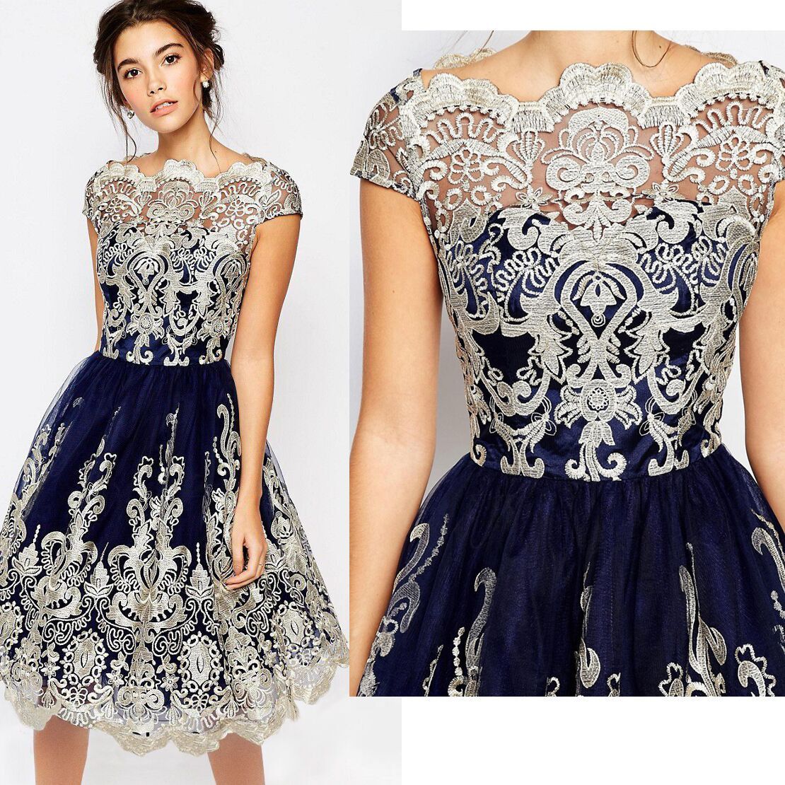 embroidered homecoming dress