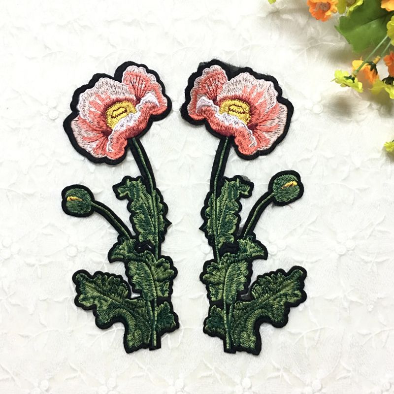 Peony Flower Backing Iron On Patch For Clothing Embroidered Jacket ...