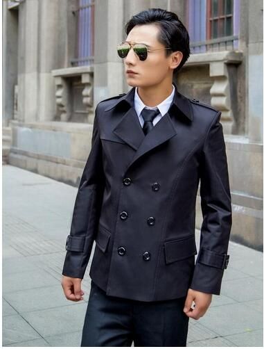 mens short trench jacket