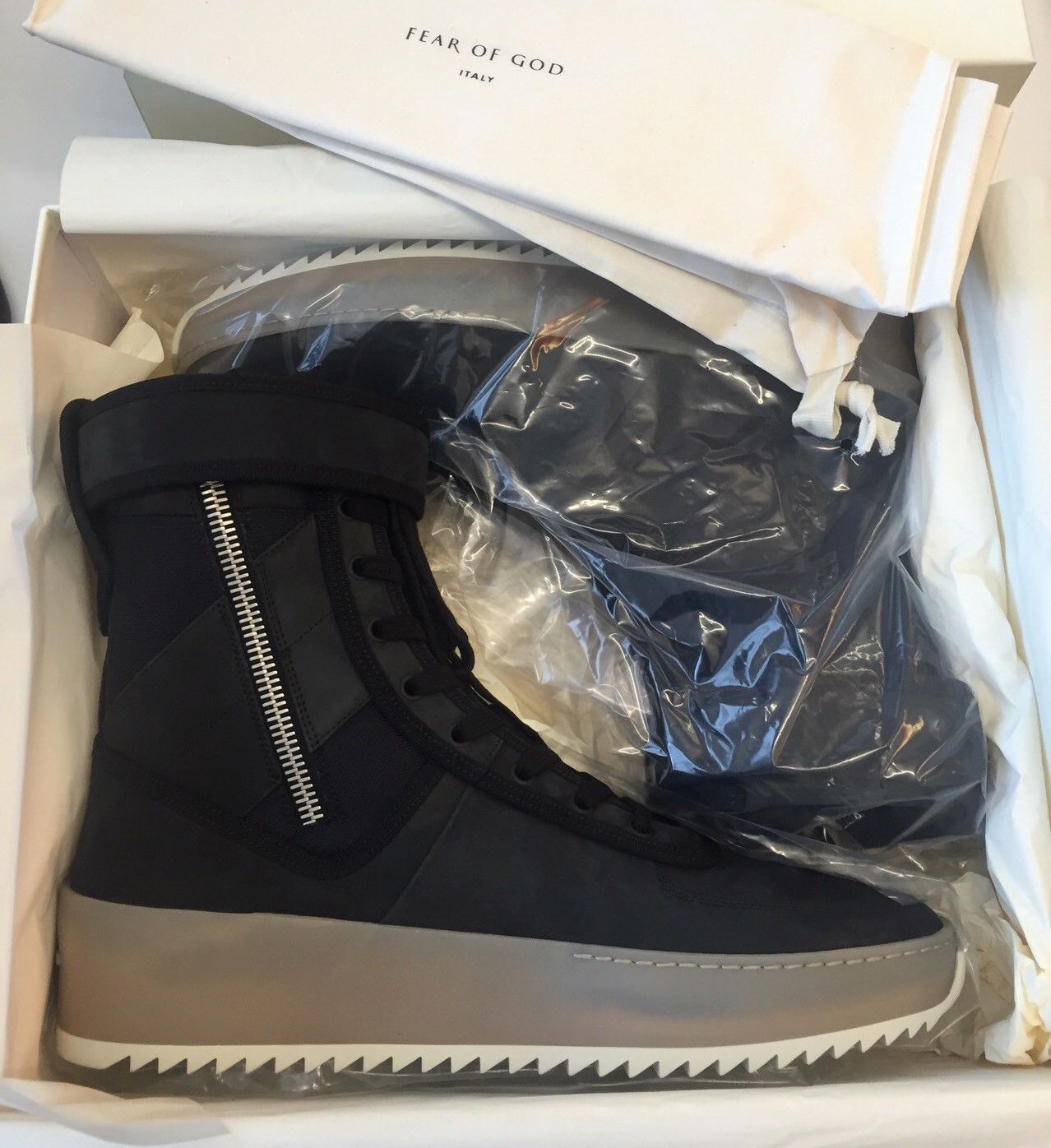 fear of god military sneaker black gum