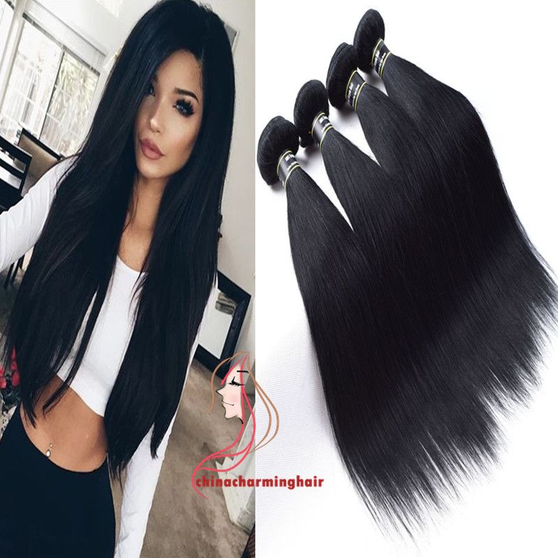 Jet Black Straight Hair 4 Bundles 8a Indian Straight Virgin Hair 4