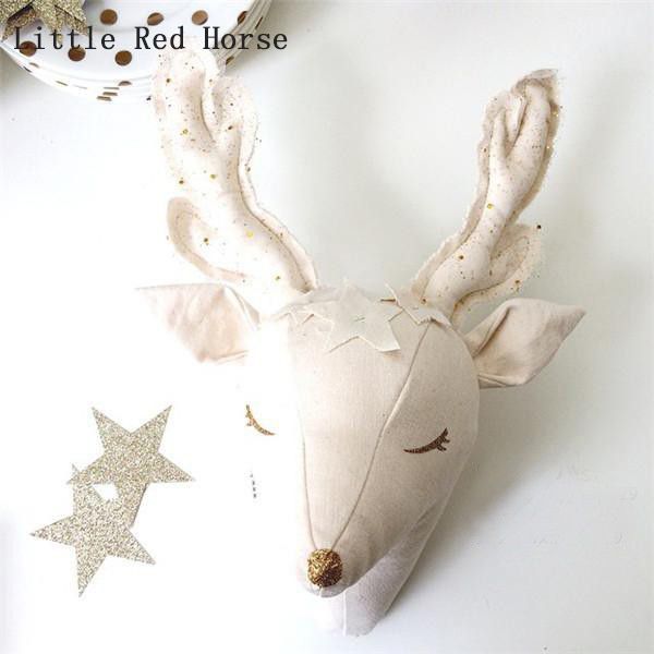 Deer Head Wall Decor Baby Kids Bedroom 3D Decorative Animal Heads Wall Hanging Artwork White Reindeer Deer Head Wall Decor Baby Kids Bedroom 3D Decorative Animal Heads Wall Hanging Artwork White Reindeer