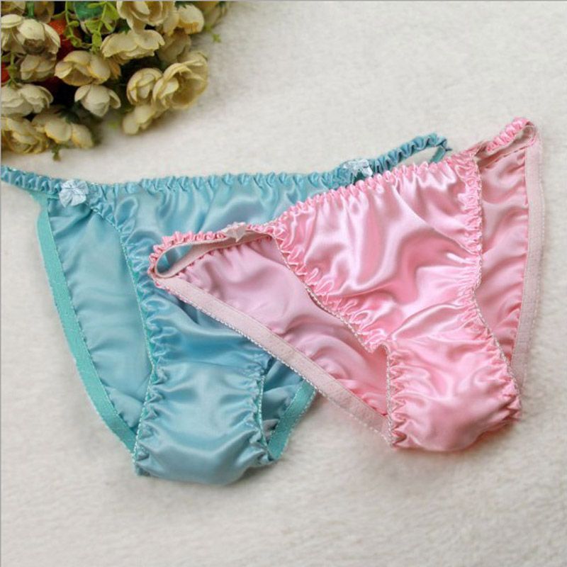 2021 M/L Mulberry Silk Panties Women Underwear Briefs Bow Low Waist ...