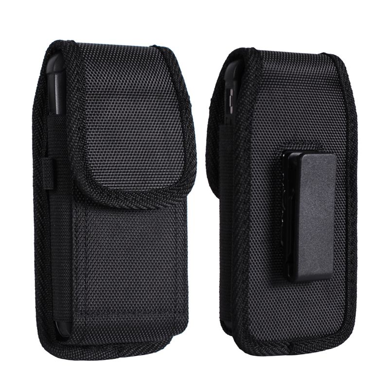 Étui Ceinture Pour Téléphone 5.8-6.8" - Nylon, Avec Fente Carte Et Clip, Noir, Idéal Randonnée