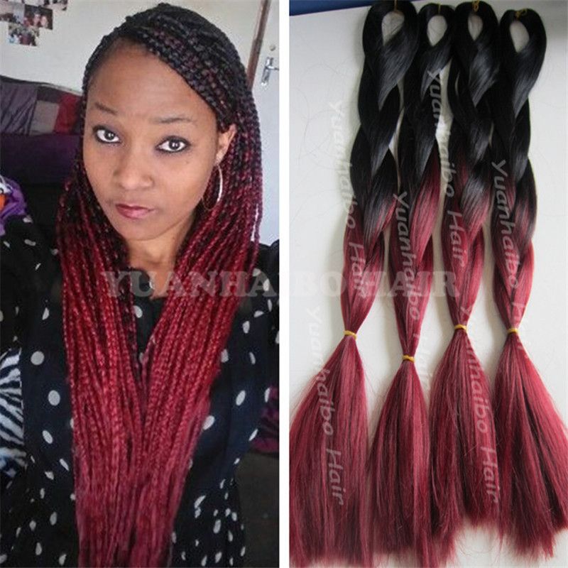 2019 Hot Selling 20in Folded Two Tone Black Burgundy Synthetic