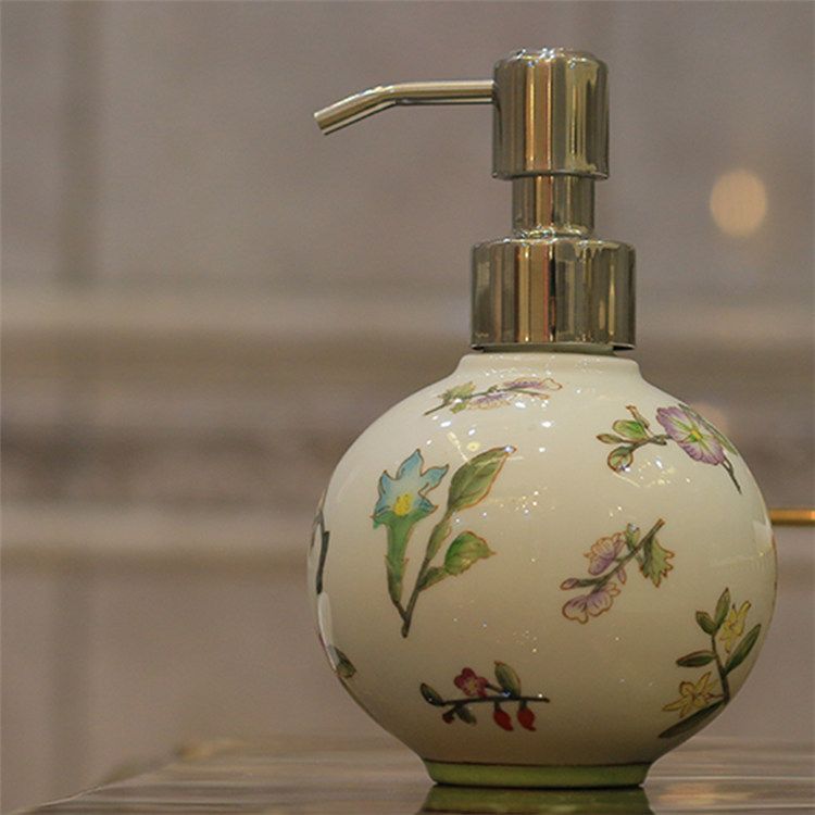 Großhandel 300ML Mode Keramik Handbemalt Seifenspender Ball Form