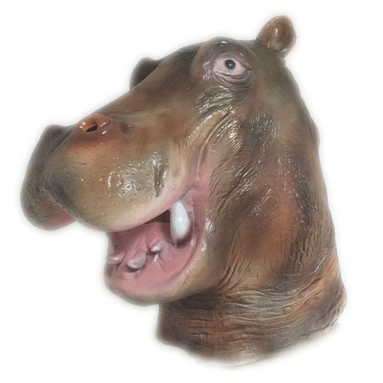 Hippopotamus Latex Mask Full Head Halloween Animal Rubber Masks