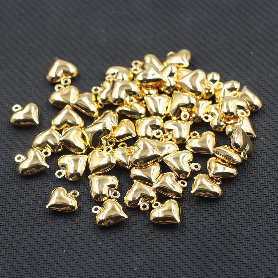 2021 Gold Plated Heart Pendants For Jewelry Making Craft