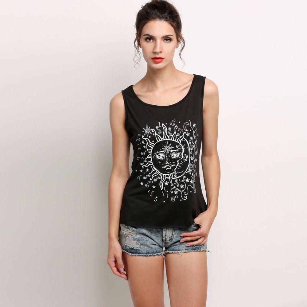 2020 New Fashion Letters Pattern Print Tank Tops Women Sleeveless