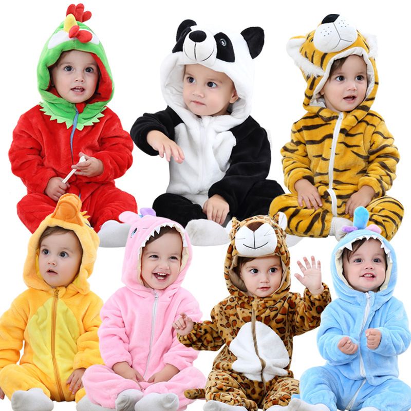 Mamelucos Del Bebé Animales Ropa De Las Muchachas Recién Bebé Pijamas De Dibujos Animados Invierno Cálido Pijamas De Animales Roupas De Bebe Recem Nascido YJY De 14,95 € | DHgate