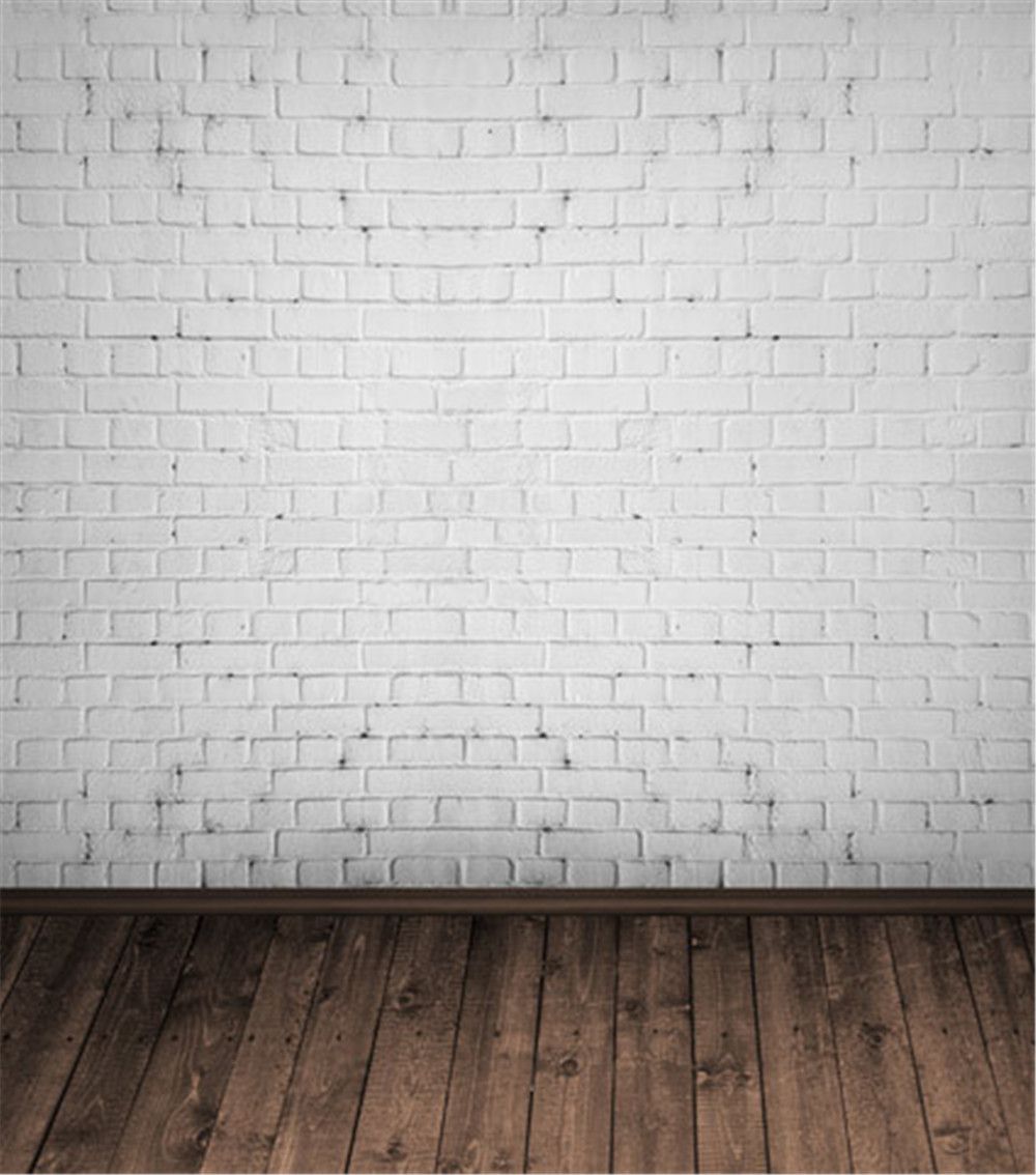 Yeele 6x6ft Brick Backdrop Vinyl White Brick Solid Wall Retro Wood Floor Texture Party Banner Photography Background Baby Child Adult Artistic Portrait Photo Booth Video Shooting Studio Props 