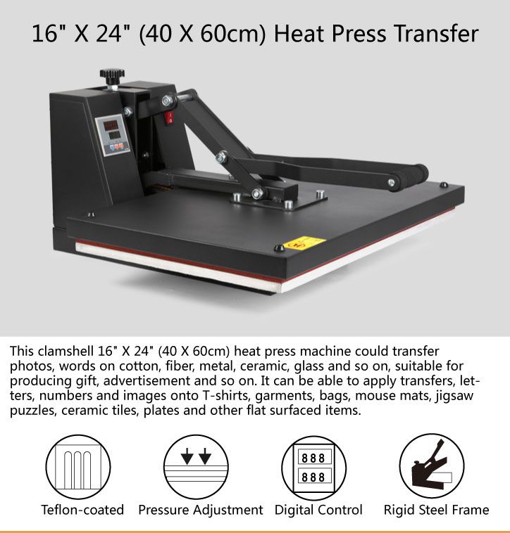 Discount Digital Clamshell 16 Inch X 24 Inch 40 X 60cm Heat Press Transfer T Shirt Sublimation Machine Top Heat Transfer Machines Online Shop Dhgate Com