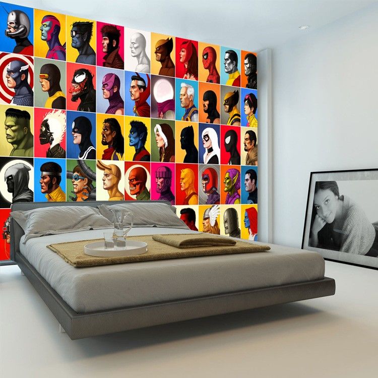 Grosshandel Superhero Comics Wallpaper Spiderman Wandbild Captain America Fototapete Kinder Schlafzimmer Wandverkleidung Avengers Room Decor Von