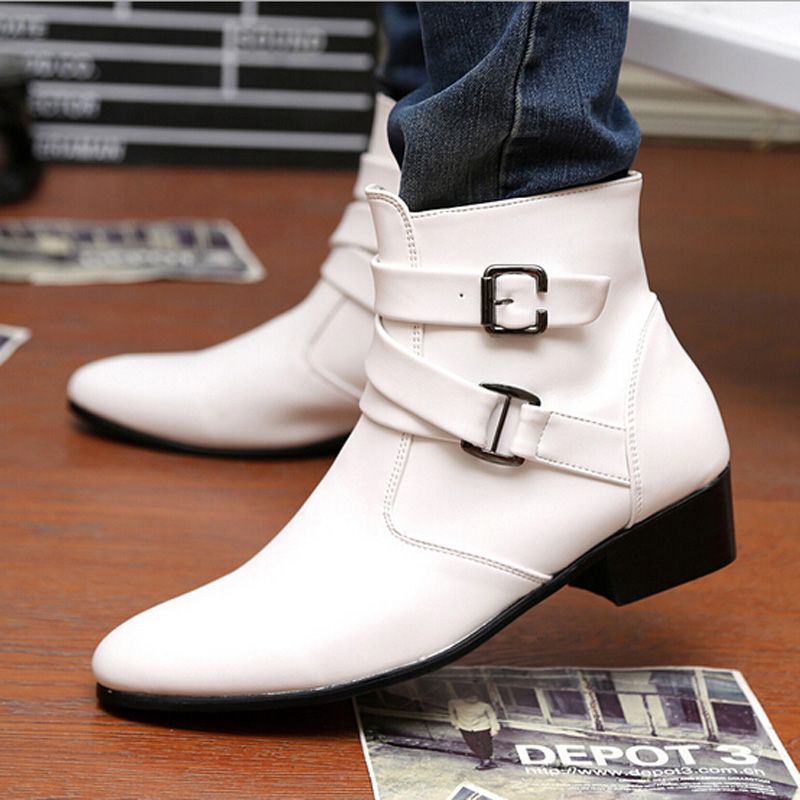 white fashion boots