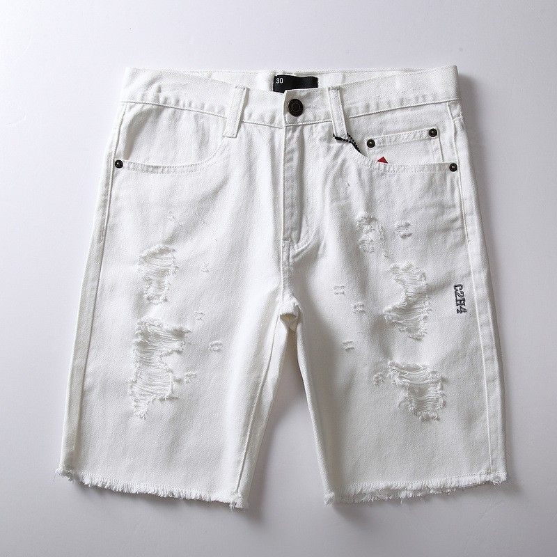 short branco jeans masculino