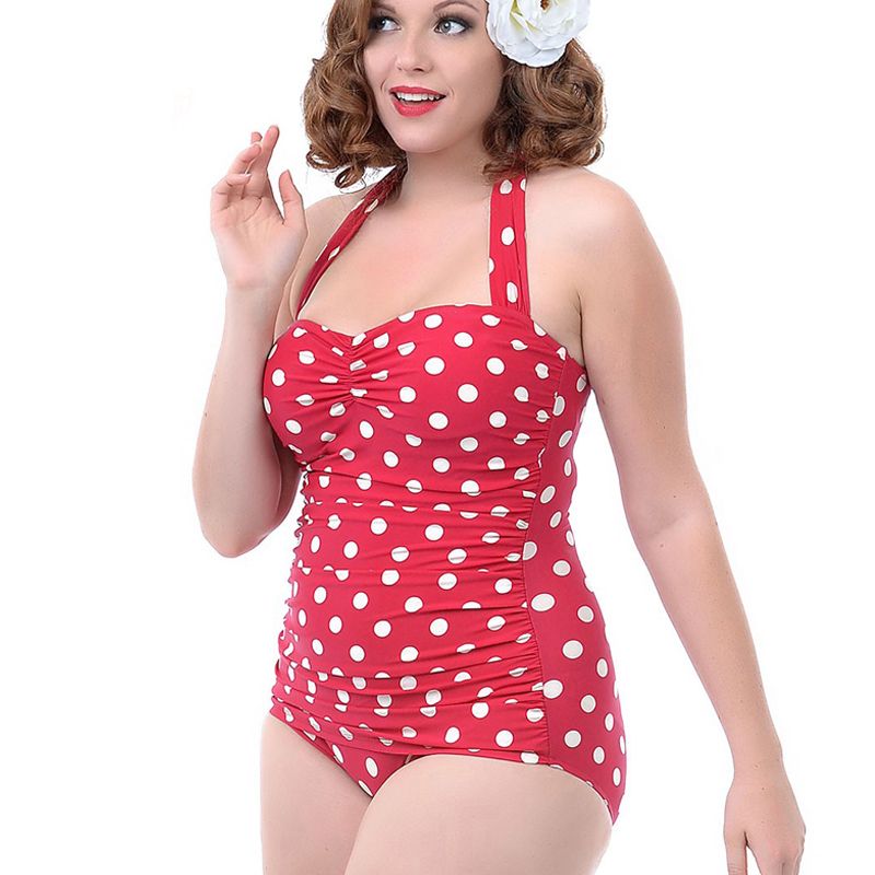 21 50s Unique Retro One Piece Swimsuit Plus Size Swimwear Women 16 Vintage Push Up Swimwear Large Size Bathing Suits Swim Wear From Amyshop3 32 55 Dhgate Com