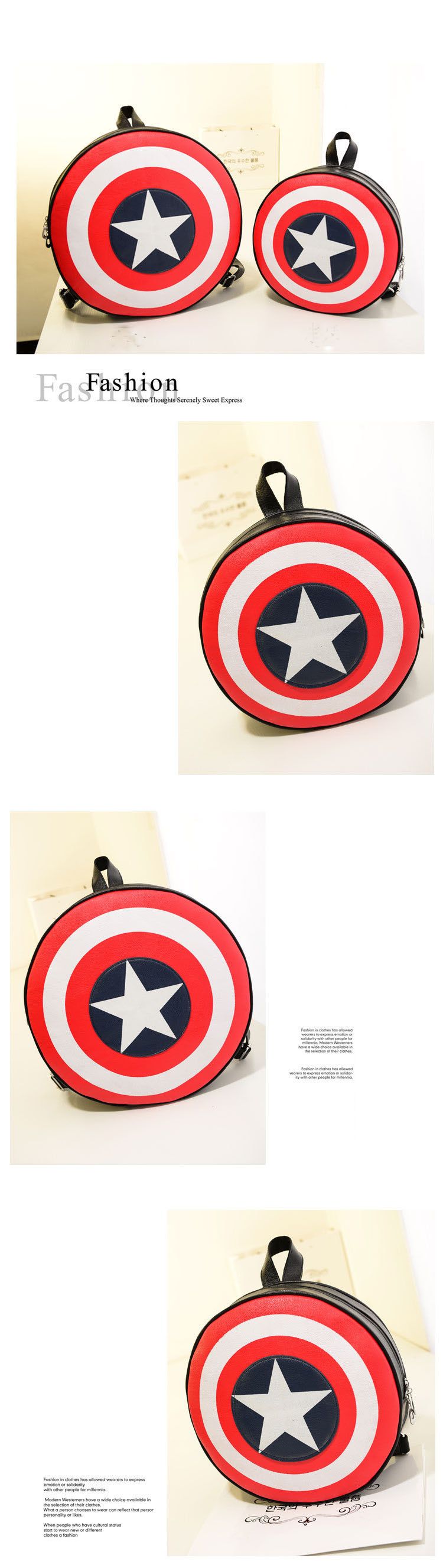 Marvel Captain America Shield Round Back Pack Marvel Captain America Shield Round Back Pack