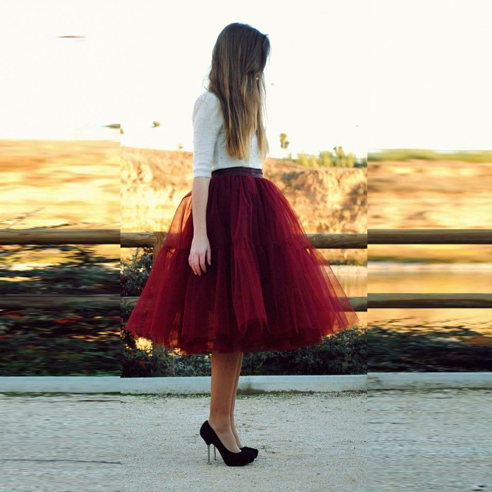 2020 Cheap 6 Hoops Short Skirts For Women Puffy A Line Tulle Tutu