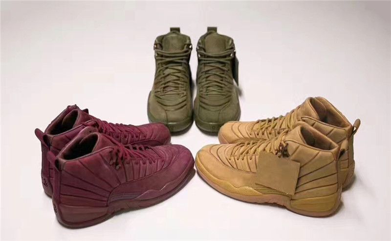 Air Retro 12 XII Zapatillas De Deporte De Los Hombres De Baloncesto Verde  Púrpura Del Trigo De Oliva De Burdeos Con El Envío De La Gota De La Caja  Tamaño De Los