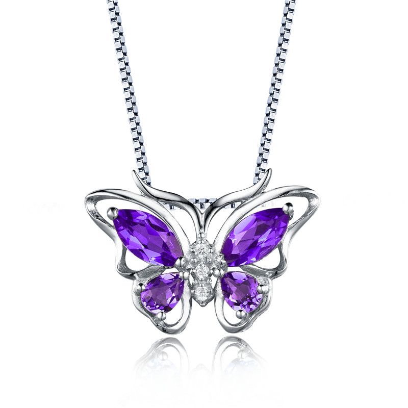 Aurora Tears Catenina da donna con ciondolo a forma di farfalla con pietre preziose CZ 18 Aurora Tears Catenina da donna con ciondolo a forma di farfalla con pietre preziose CZ 18