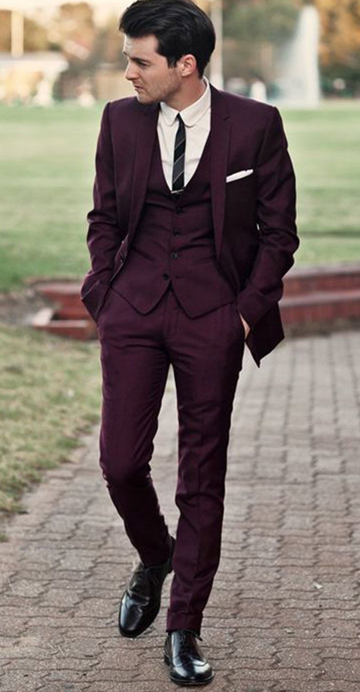 Compra Hermoso Borgoña Boda Esmoquin Trajes Ajustados Para Hombres Barato  Chaleco Chaqueta Y Pantalones Novio Traje De Tres Piezas Trajes De Baile  Barato | Entrega Rápida Y Calidad | Es.Dhgate