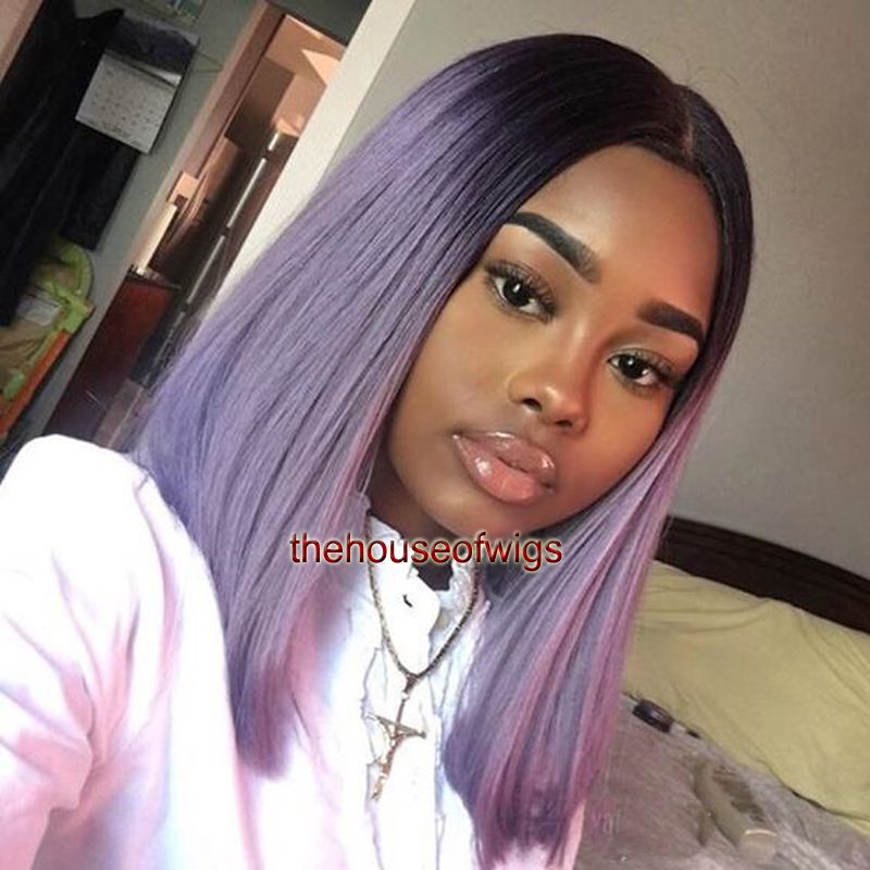 1b Purple Ombre Lace Front Wigs Glueless Full Lace Wigs With Baby