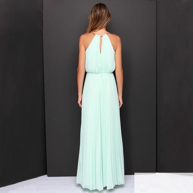 Compra Vestido De Gasa Sin Mangas De Verano Vestidos Casuales Largos Vestido  De Gasa Sin Mangas De Color Puro Barato | Entrega Rápida Y Calidad |  Es.Dhgate