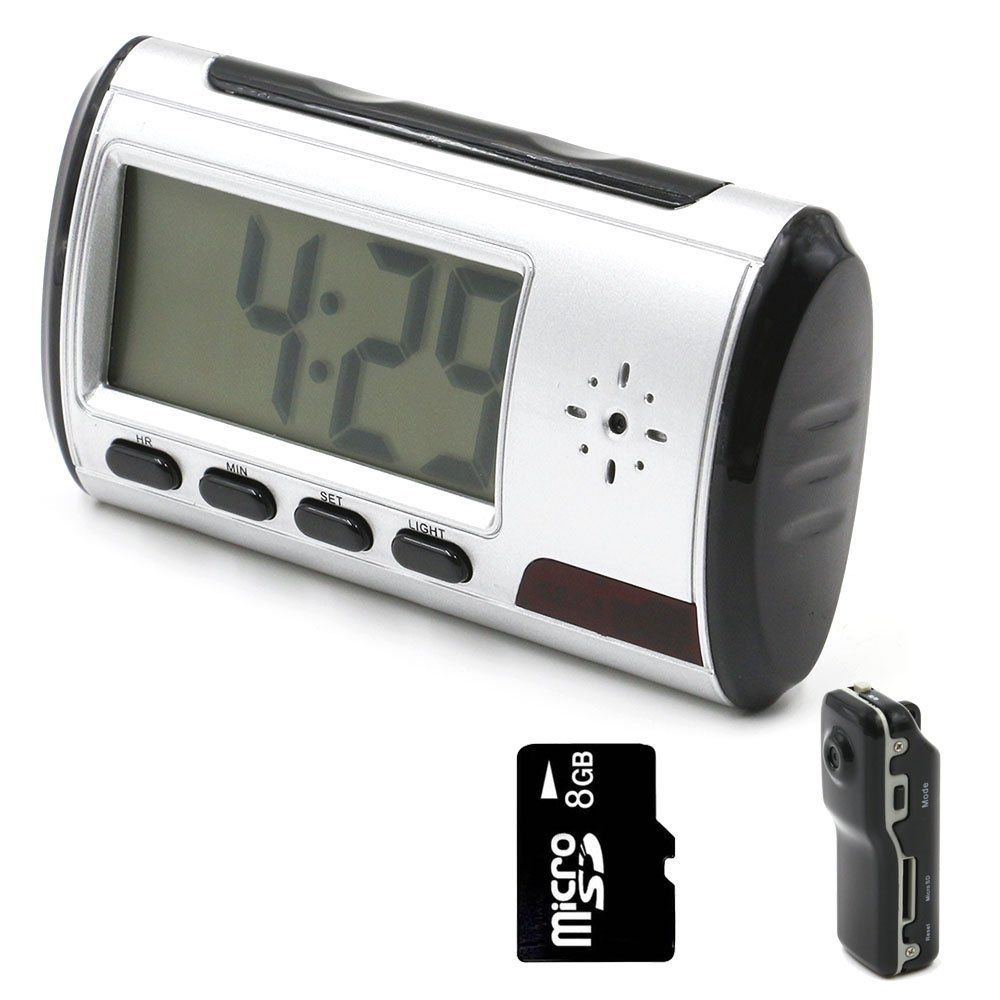 2021 Mini Hidden Camera Spy Alarm Clock Nanny Cam with One More Mini DV