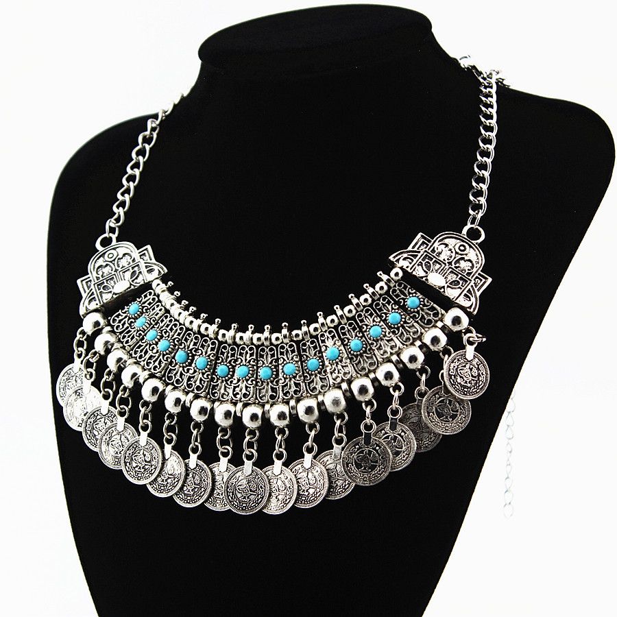 bohemian silver necklace
