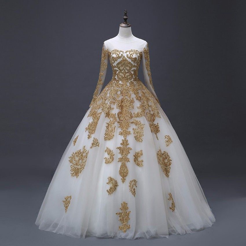 gold princess ball gown